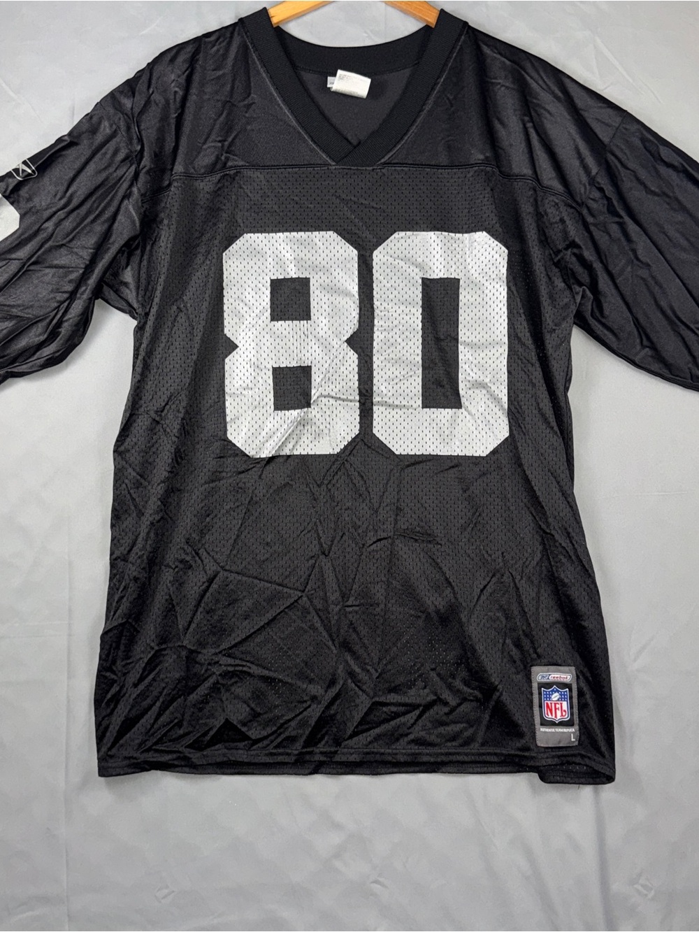 Oakland Raiders Jersey Mens Large Black NFL Football Jerry Rice Reebok 80
